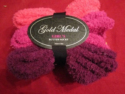 3 Pair Gold Metal Butter Socks Girls Socks Soft Size 6-8.5 - Image 1 of 3