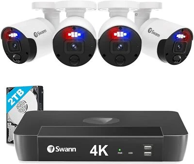 Swann 4K UHD Home Security Camera System, 8 Channel NVR with 2TB, 4 Indoor - Image 1 of 4