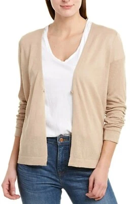 Nuevo con etiquetas Mujeres BCBG Max Azria Mezcla de Lino Cárdigan Suéter Sésamo Tostado L Foto 1 de 4