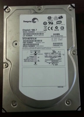 Seagate ST3146707LW 146GB 10K RPM U320 68 Pin Wide SCSI  9X2005-105 - Image 1 of 4