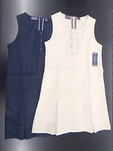Girls Nautica $36 Navy or Khaki Uniform Jumper Dresses Sizes 12/14 & 16 - Picture 1 of 7