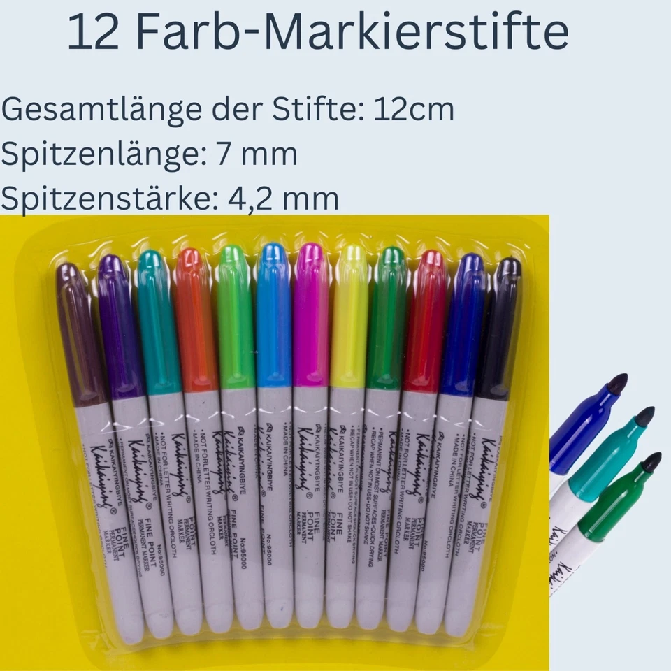 BENSON Malstifte bunt Filzstifte Markierstifte Kinder Farbstifte Buntstifte 12 Farben