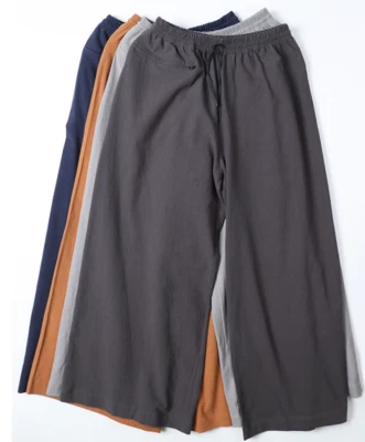 KUNGFUWORLD Thick Cotton Shaolin Kung fu Pants Buddhist Martial arts Wide Tai Chi Trousers