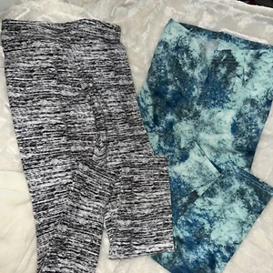Old Navy Girl Leggings. Size Large (10-12)  Built-In Tough Full-Length. 2 pairs - Picture 1 of 12