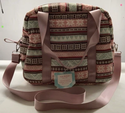 Isaac Mizrahi Tote-Duffle-Carryon-Baby-Overnight Bag-Crossb-Strap-Fair Isle-Gift - Image 1 of 4