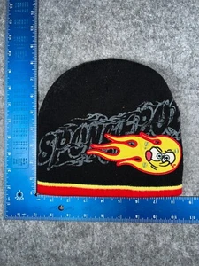 SpongeBob SquarePants Nickelodeon Beanie Toque Youth Boys OS Black Flame Acrylic - Picture 1 of 7