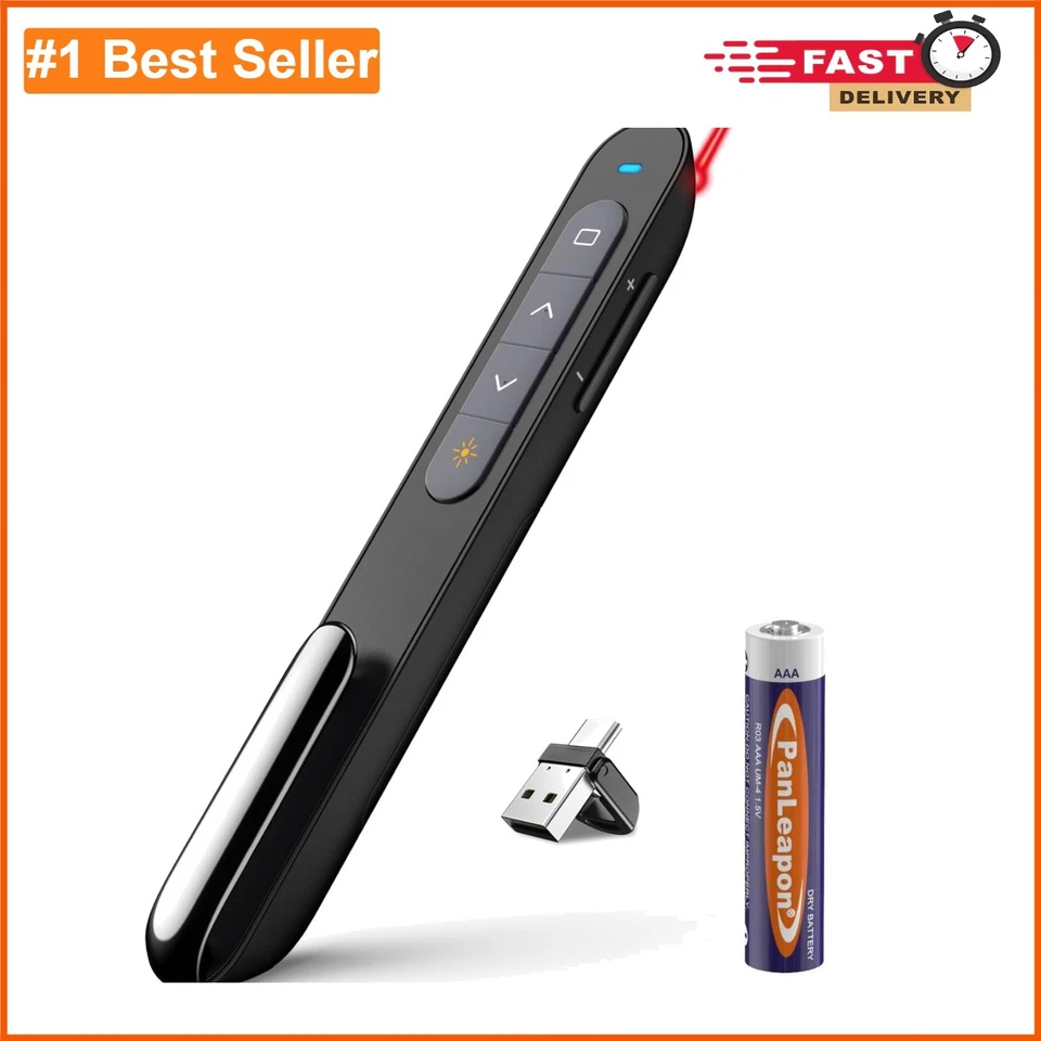 2-in-1 USB Type C Wireless Presenter Remote Presentation Clicker - PowerPoint Cl - image 1 of 4