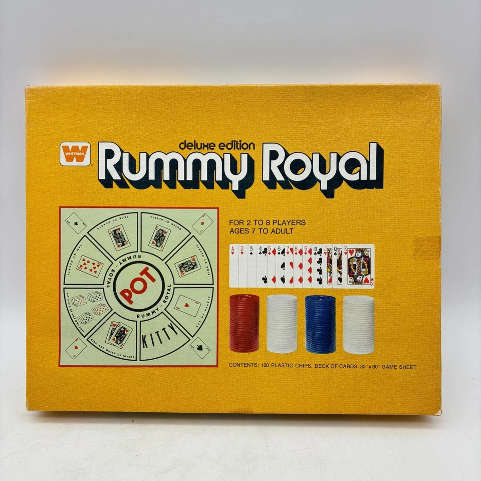 Tarjetas tripoley vintage Rummy Royal edición de lujo completas Whitman 1975 fichas Foto 1 de 4