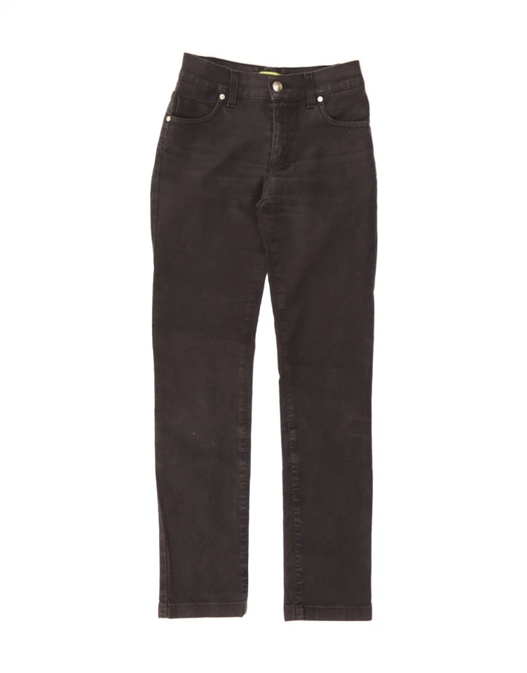 VERSACE Womens Slim Jeans W25 L28 Black Cotton ZT12 - Изображение 1 из 3