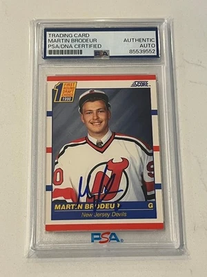 Martin Brodeur 1990 Score Rookie  #443 PSA DNA Auto Autograph New Jersey Devisl - Image 1 of 2