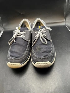 Clarks Gray Fabric Lace Up Boat Deck Shoes Cloudstepper 26125155 Men’s 12 - Picture 1 of 16