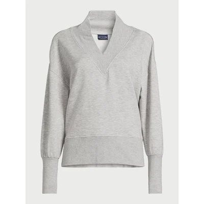 M Scoop Women's Ultimate Scuba Knit V-Neck Sweatshirt Long Sleeve Medium Gray - Image 1 of 4