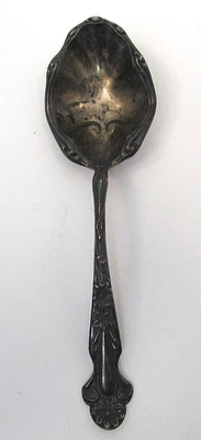Antique Sterling Silver Art Nouveau Relish Serving Spoon with No Monogram - Image 1 of 4