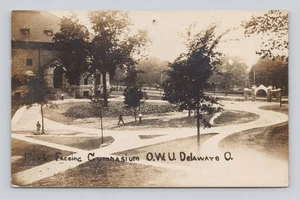 Postcard RPPC Facing Gymnasium OWU Delaware Ohio ~ 1909 - Picture 1 of 2
