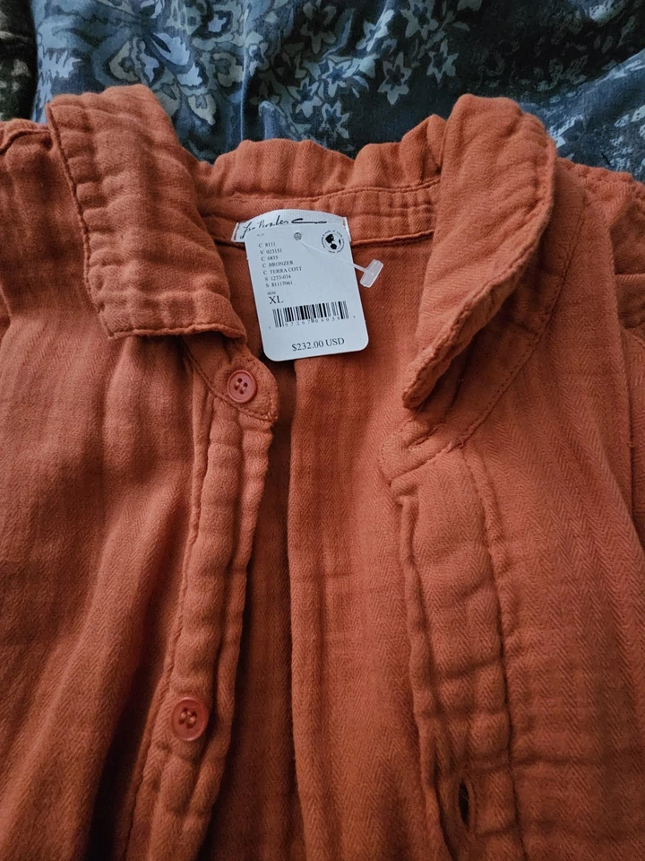 CP Shades x Free People Двойная Ткань Buttondown Terra Cotta XL Новая с ценниками - Изображение 1 из 4