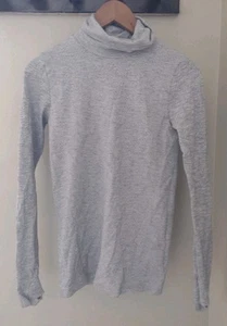Athleta Flurry Blizzard Shine Turtleneck Size XS Gray Stretchy L/S Gym Run - Picture 1 of 9