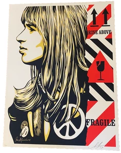 Shepard Fairey (Obey Giant) Fragile Peace 2017 signierter Druck #171/450 - 18x24" - Bild 1 von 8