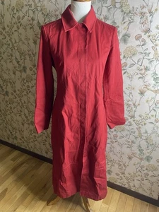 Vintage GAP Red Trench Coat with Snap Front Closure Cuffs Size Small - Picture 1 of 8