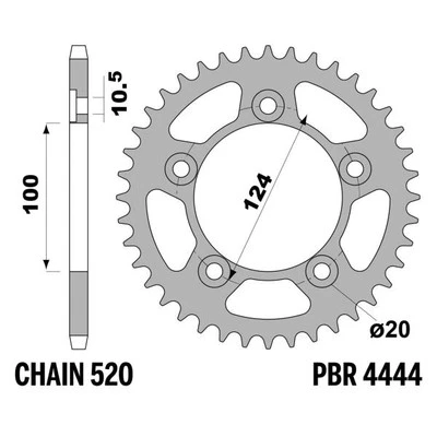 Corona PBR Z35 denti passo 520 in Ergal Duro Ducati 749R Superbike 2003-2006 Foto 1 de 4