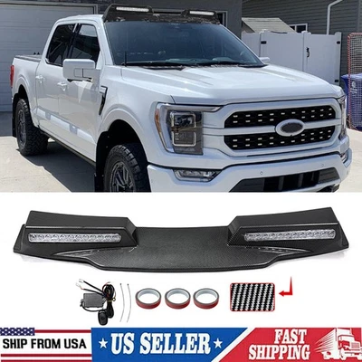 For 2021-2023 Ford F150 F-150 Platinum Roof Top Spoiler Light Bar Carbon Look US Foto 1 de 4
