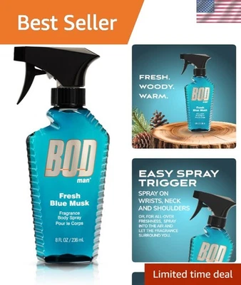 Spray Corporal Masculino Experience Fresh Blue Musk - 8 oz de Fragrância Cativante - Imagem 1 de 4