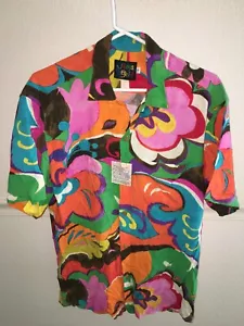 MENS NEW NWT JAMS WORLD PINK ORANGE RAYON HAWAIIAN ISLAND ALOHA SHIRT SIZE S 42" - Picture 1 of 4