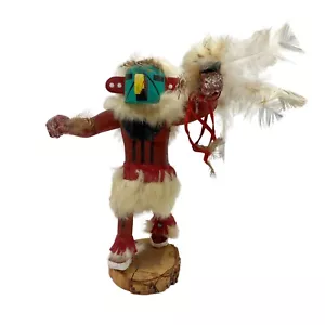 Vintage signierte Matilda Bruce Adler Tänzerin 10 Zoll Hopi Kachina Puppe Basis Feder Navajo - Bild 1 von 11