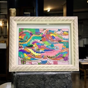 Framed Colorful Many Birds Wall Art - Picture 1 of 5