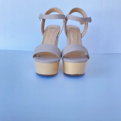 Novo Nude Wedge Sandals Ladies High Heel Platform Sandals - image 1 of 4