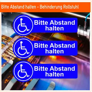 Bitte Abstand halten - Behinderung - reflektierend normale Aufkleber - Bild 1 von 2