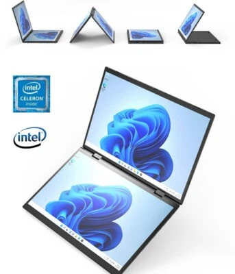 14 Inch 2 In 1 Intel N95 Notebooks Dual Screen 16GB RAM 1TB 2240*1440 Laptop - Image 1 of 4