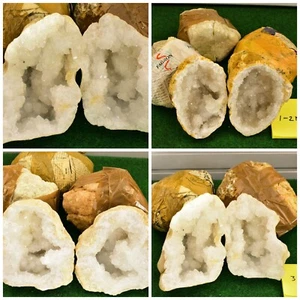 Large Quartz Geode White Whole Crystal Geode, Mineral Rocks Quartz UK BUY✔ - Picture 1 of 5