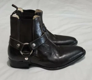 Stivali da cowboy western Justin Deakin Danny Harness in pelle alla caviglia taglia uk 7 eu 41 - Foto 1 di 6