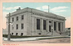 VINTAGE FULTON NY POST OFFICE POSTCARD 1922 030322 R - Picture 1 of 2