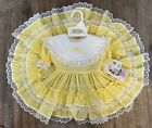 Lid'l Dolly's Yellow Gingham Full Circle Ruffle Pageant Dress Lace 16-19lb NWT