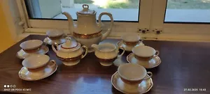 VINTAGE Jarolina Gold Trim China Set da tè caffè 17 pezzi Made in Poland RARO - Foto 1 di 16