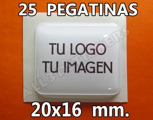 25 x Pegatinas Gota de Resina 20x16 mm. con tu Logo / Imagen. Adhesivos Relieve - Foto 1 di 1