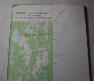 Mapa Topográfico Bridger Lake Quadrangle Utah Wyoming Vintage 1967 USGS - Imagen 1 de 10