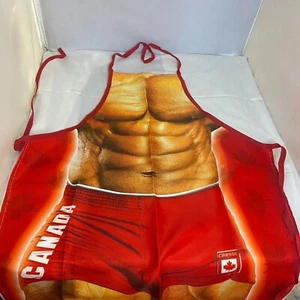 #7131 I TATI Canada Mens Torso New Red BBQ BIB CHEF Apron - Picture 1 of 6