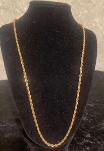 Vintage Gold Plated Double rope Chain Necklace 23 Inch - Picture 1 of 9