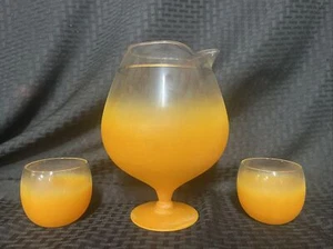 Vintage MCM Orange Blendo Decanter Pitcher Set Glasses Tang Kool-Aide Retro - Picture 1 of 20