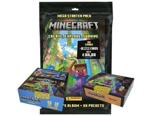 Tarjetas coleccionables Panini Minecraft serie 3 Create Explore Survive - 1 mega paquete - Imagen 1 de 4