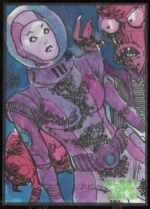 2022 5finity Blast-off Girls SKETCH card - David Lee /30 hand drawn art - Picture 1 of 2