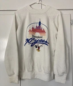 DISNEYLAND 30TH YEAR ANNIVERSARY SWEATER SWEATSHIRT PULLOVER MICKEY 1985 VTG 80S - Picture 1 of 7
