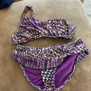 purple leopard print bathing suit