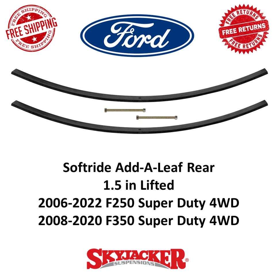 Par trasero Skyjacker Softride 1,5" Add-A-Leaf para 06-22 F250 / 08-20 F350 SD 4x4 Foto 1 de 4