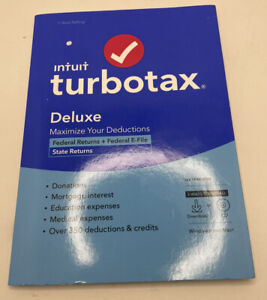 TurboTax Deluxe 2022 Federal and State Tax Software Windows and Mac