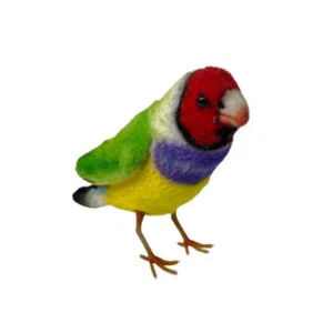 Hansa Realistic Gouldian Finch Bird Soft Plush Toy 13cm Ages 3 Years and Up - Picture 1 of 3