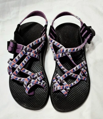 CHACO Women Z Cloud X2 Strappy Toe Loop Sandal Sz 6 Blue Orange Brown Purple - Image 1 of 4