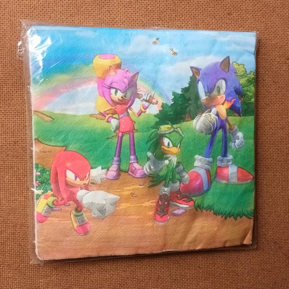 Sonic The Hedgehog Sega 餐巾午餐餐具午餐 20 包 — 第 1/4 张图片